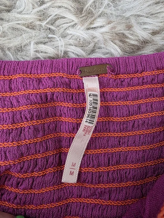 Free People Wedgewood Maxi Dress Purple With Orange Embroidery - Picture 8 of 16